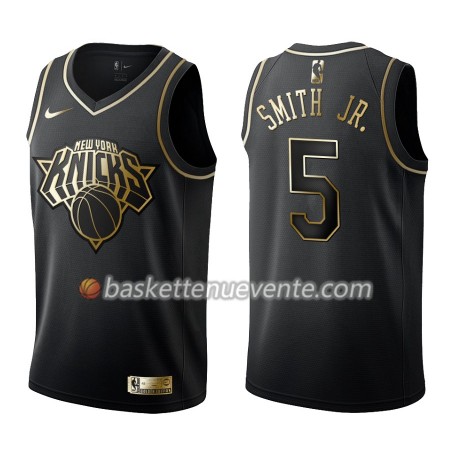 Maillot Basket New York Knicks Dennis Smith Jr. 5 Nike Noir Gold Edition Swingman - Homme
